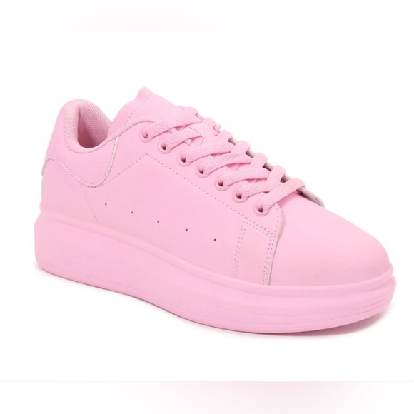 Berness Shoes - Women's Platform Casual Sneakers - Pink